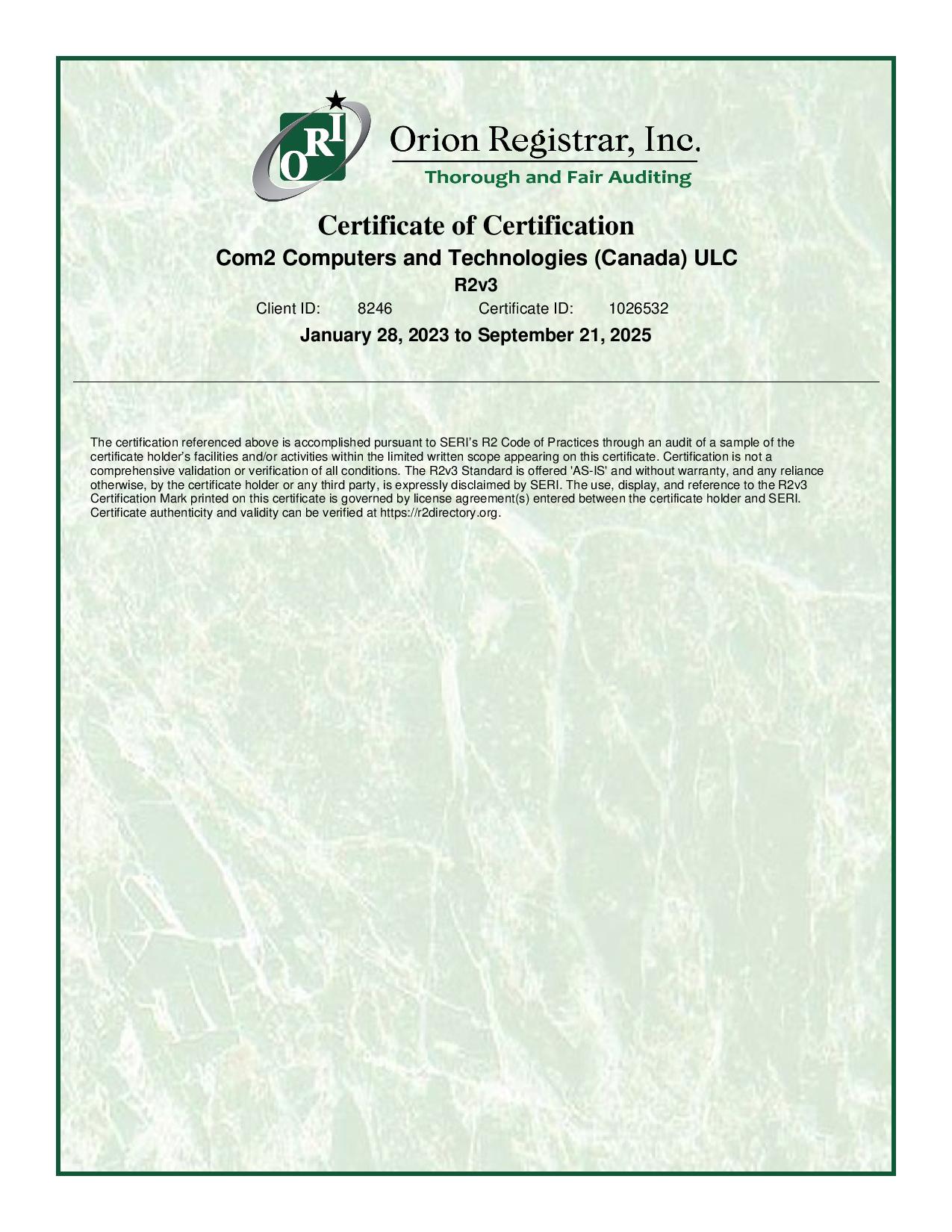 certificate